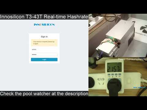 Innosilicon T3-43T - Real-time Hashrate