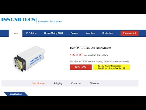 INNOSILICON A5 DASHMaster 38GH/s 1250w DASH X11 ASIC MINER - EXTREMELY POWERFUL