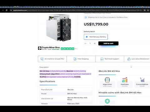NEW KASPA MINER MONSTER WITH A HIGHEST EFFICENCY,  iBeLink BM-KS Max